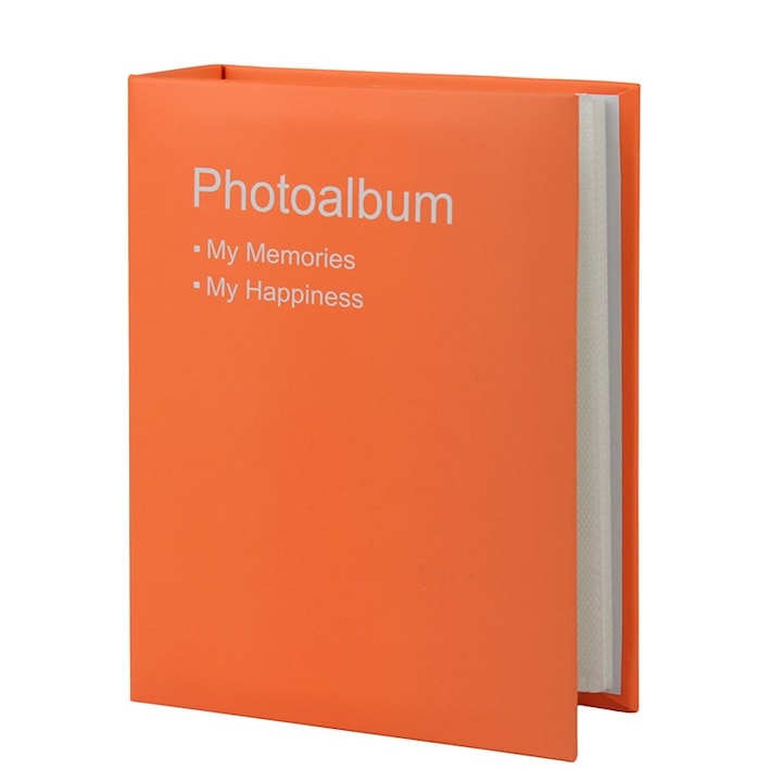 Album foto Conception tip carte, PROCART, format 10x15, 100 fotografii, buzunare slip-in, coperti piele ecologica, portocaliu