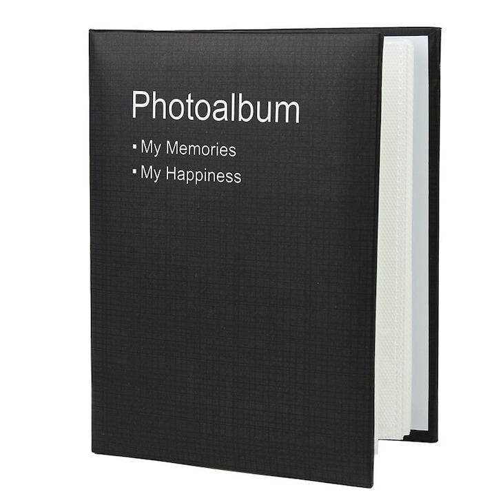 Album foto Conception tip carte, PROCART, format 10x15, 100 fotografii, buzunare slip-in, coperti piele ecologica, negru