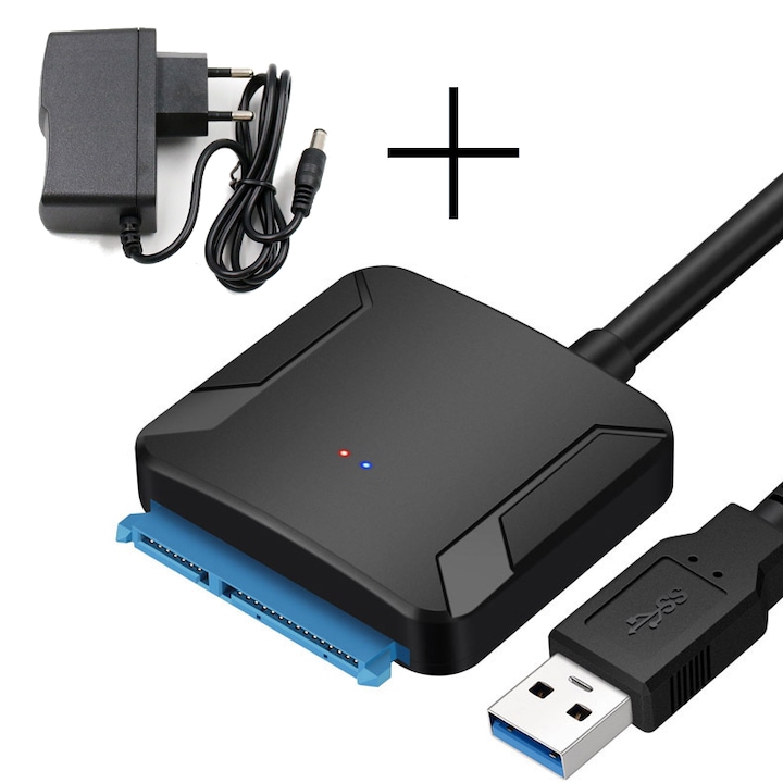 PMD adapter készlet, SATA - USB 3.0, 1A tápegység, 2.5 / 3.5" SSD / HDD csatlakozás