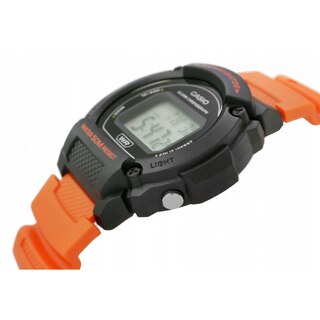 Casio Collection W-219H-4AVEF: Orologio Digitale Uomo Al Quarzo, Cassa 48mm In Resina Arancione E Nera, Impermeabile, Sportivo E Resistente