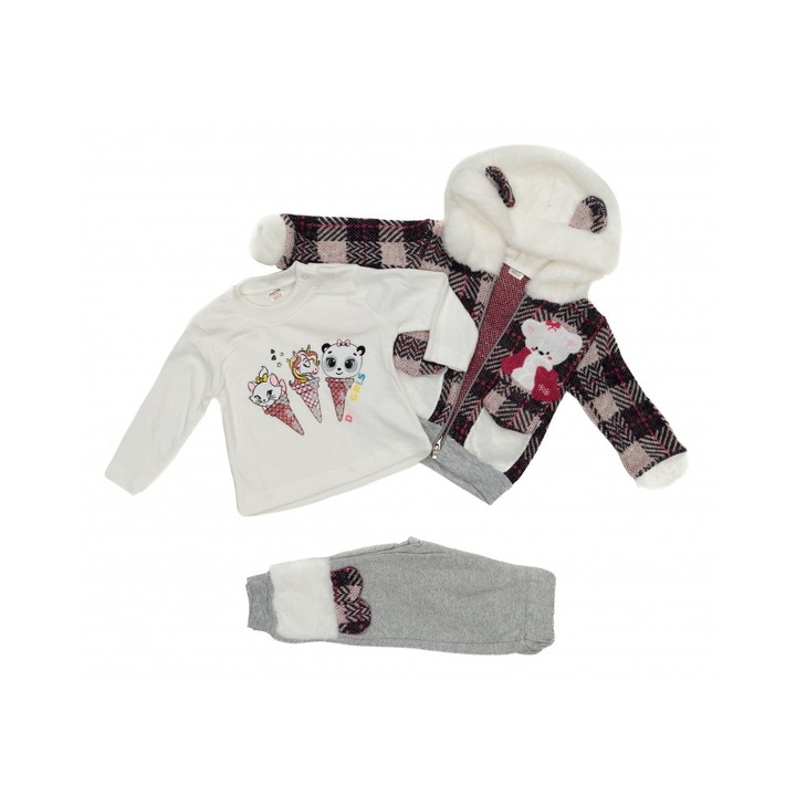 Trening Roz Multicolor Carouri Donino 40401, 3 Piese, Roz multicolor