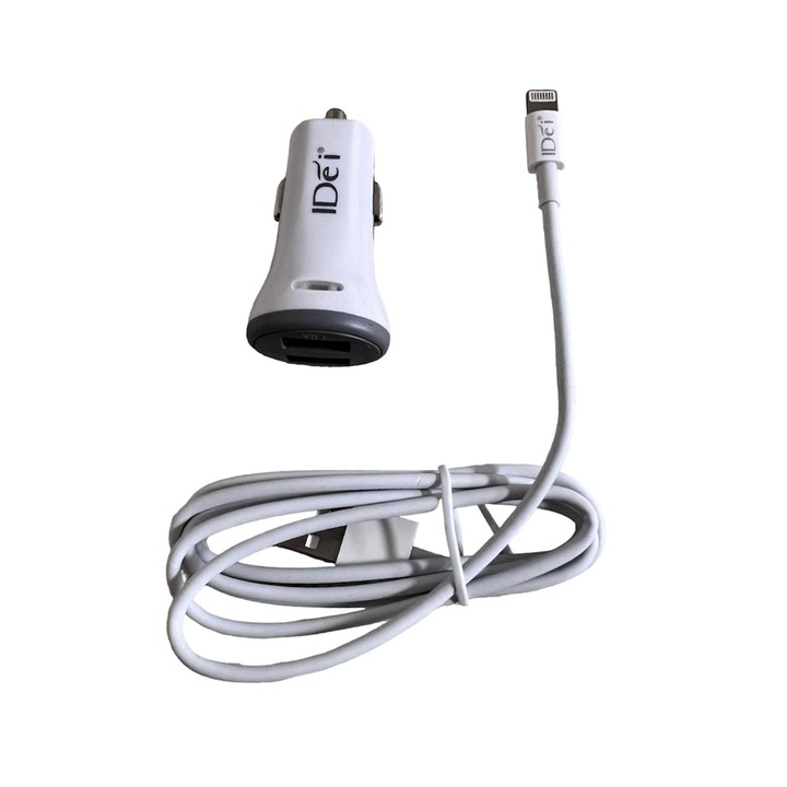 Autós töltőkészlet Lightning adatkábellel, kompatibilis iPhone-nal