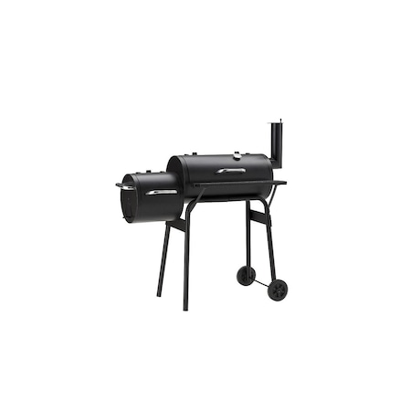 Gratar BBQ pentru carbuni, PROCART, 2 compartimente, grill si afumatoare, raft, horn, roti transport, termometru