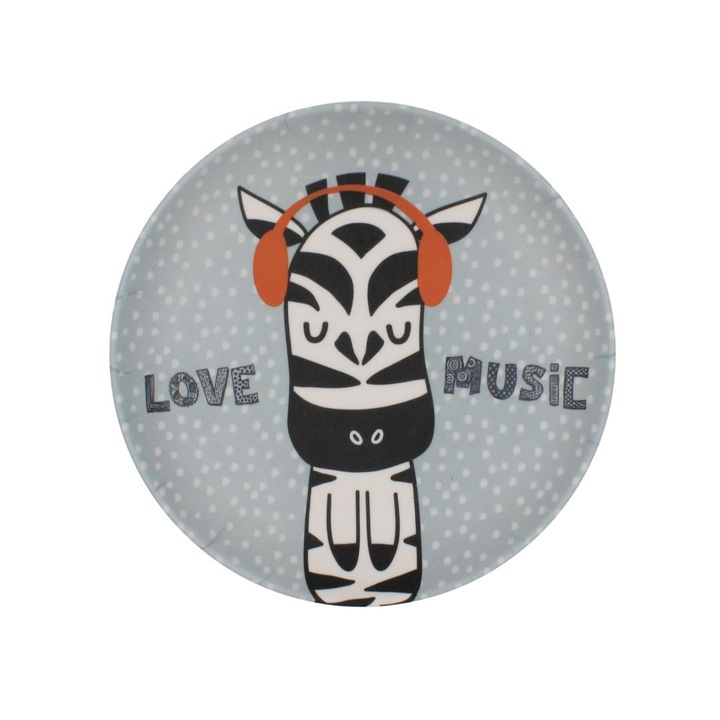 21 cm Zebra mintás melamin tányér