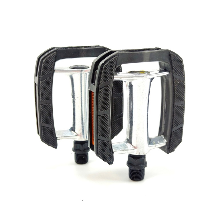 Pedale biciclete 610 alu-plastic 100x80 TPR, filet 9/16" (14mm)