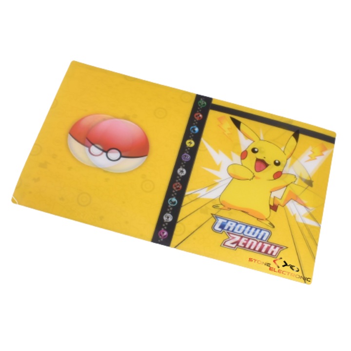 Албум Pokemon CrownZenith, Stone, разделен за 240 карти, 3D лещовиден, жълт