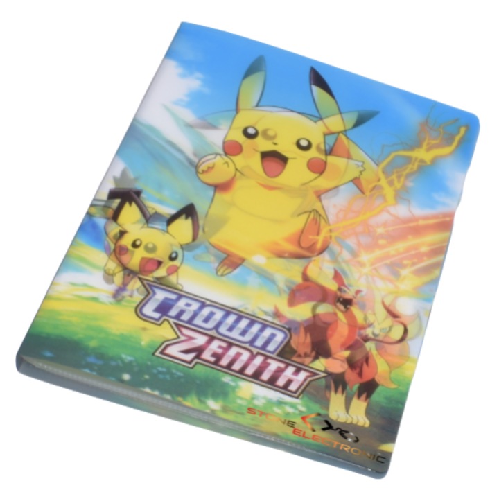 Album Pokemon CrownZenith, Stone, compartimentat pentru 432 carti, 3D lenticular, multicolor