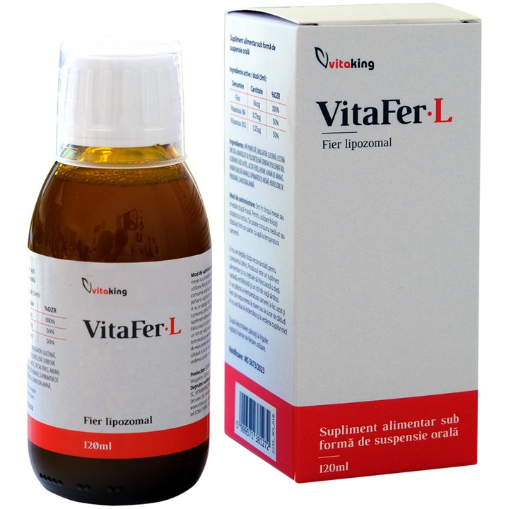 Vitafer-L fier lipozomal, Vitaking, 120 ml