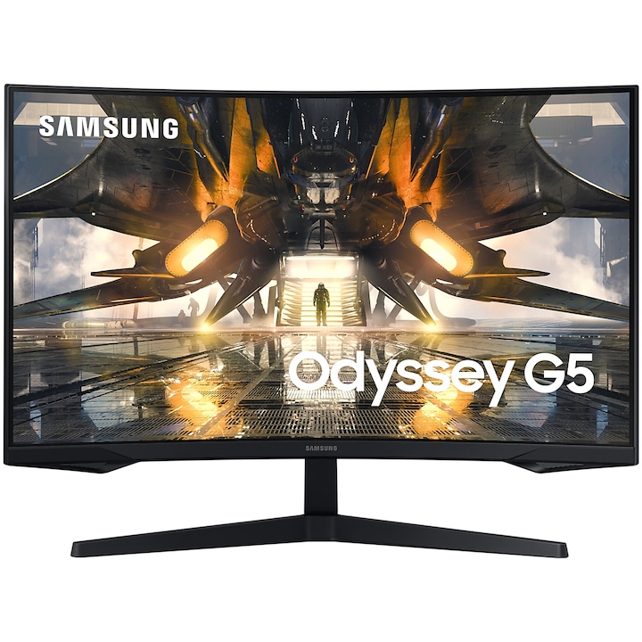 Mонитор Gaming Samsung Odyssey G5 32", VA, Извит, QHD, 165Hz, 1ms, HDR FreeSync Premium, LS32AG550EPXEN