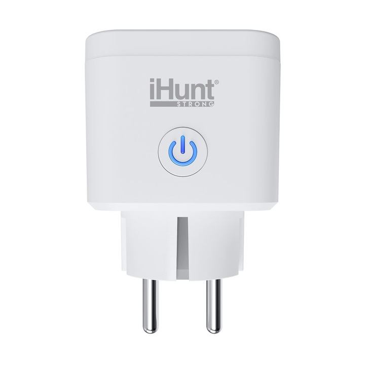 Priza inteligenta iHunt Smart Plug, Contorizare, Monitorizare consum energie, 3840W, Wireless, White