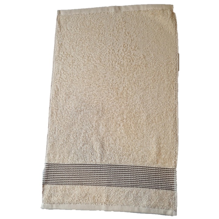 Fürdőlepedő 50 x 90 cm Studio Casa Stripe, 100% pamut, 450 gsm, krémbarna