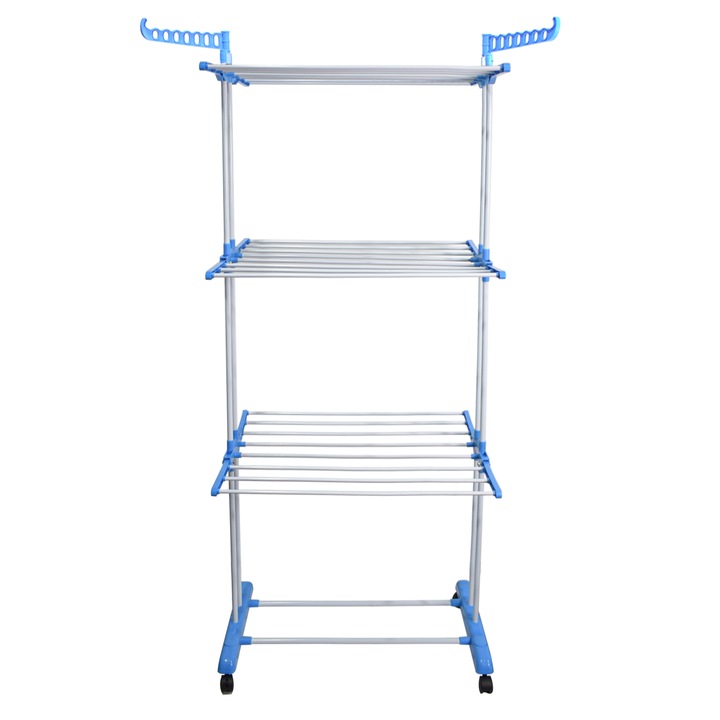 Ruhaszárító, függőlegesen összecsukható, kerekekkel, 6 polccal, Naimeed D4835, Fehér