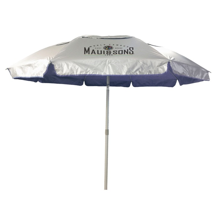 Umbrela plaja Maui&Sons XL 220 cm, protectie UPF50+, rabatabila, husa inclusa, Mov, 220cm