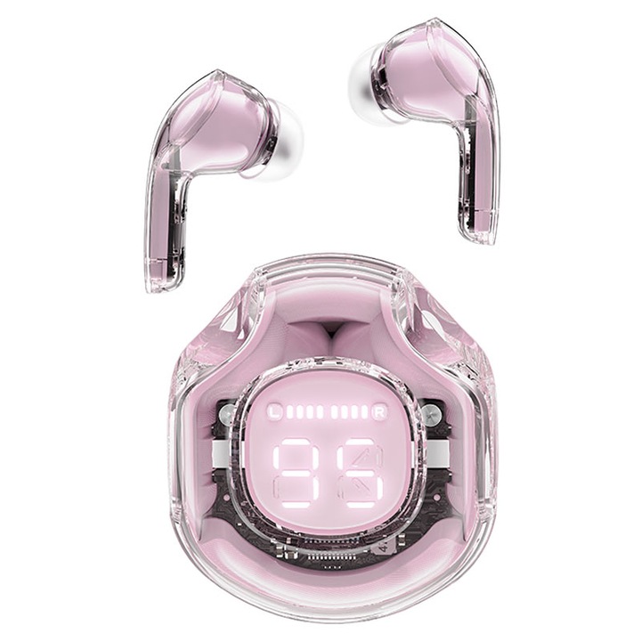 Слушалки Acefast T8, Bluetooth, TWS, Розов