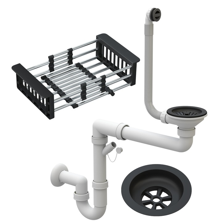 Сифон за мивка, Пластмаса, Бял