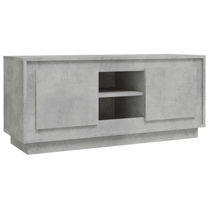 Comoda TV vidaXL, gri beton, 102x35x45 cm, lemn prelucrat, 19.9 kg