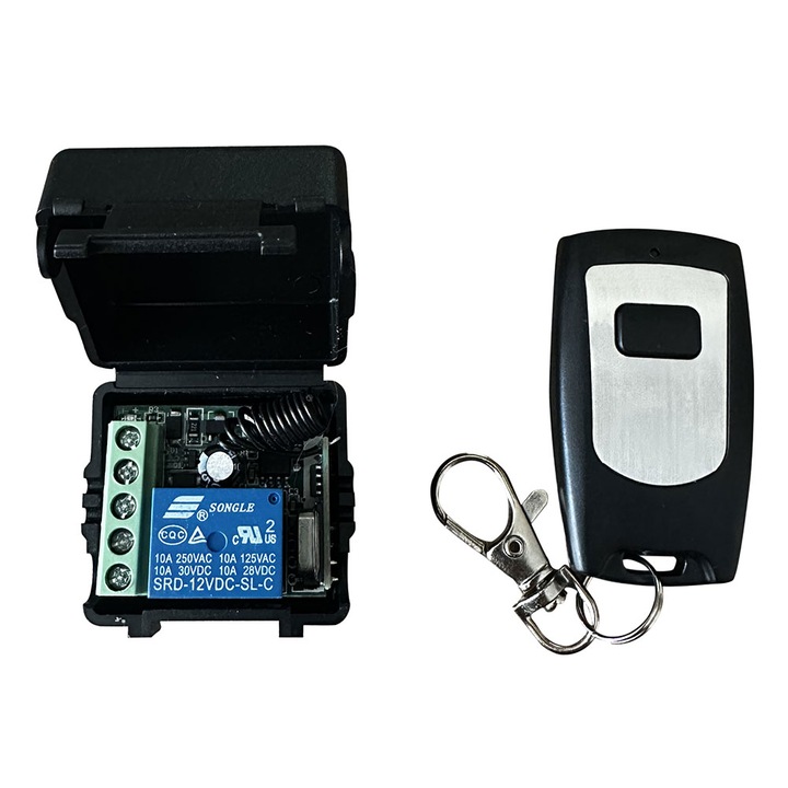 Releu radio cu telecomanda, E-LOCKS, tip RC5B, 433 Mhz, 7 moduri de functionare, 12 V