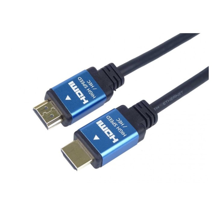 HDMI-kábel, Ultra HDTV 4K@60Hz, 2.0b verzió fém, aranyozott csatlakozók, 5m, PremiumCord, kphdm2a5