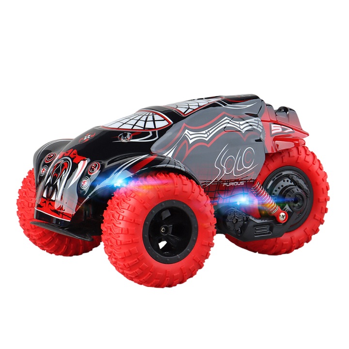 Masina cu telecomanda pentru copii, de cascadorie, de drift cu rotire la 360 grade si rasturnari de 180 grade, rosu