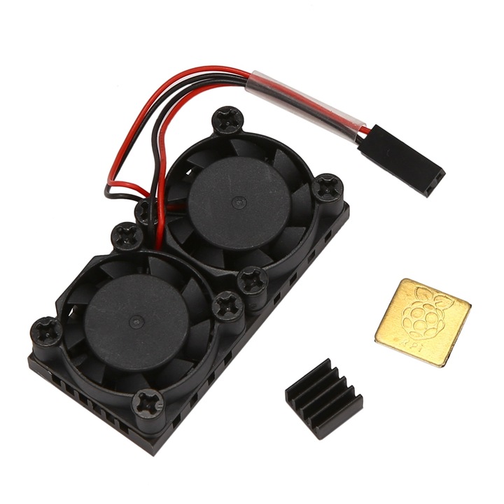 Комплект радиатор за Raspberry Pi с двоен вентилатор OKN605-11