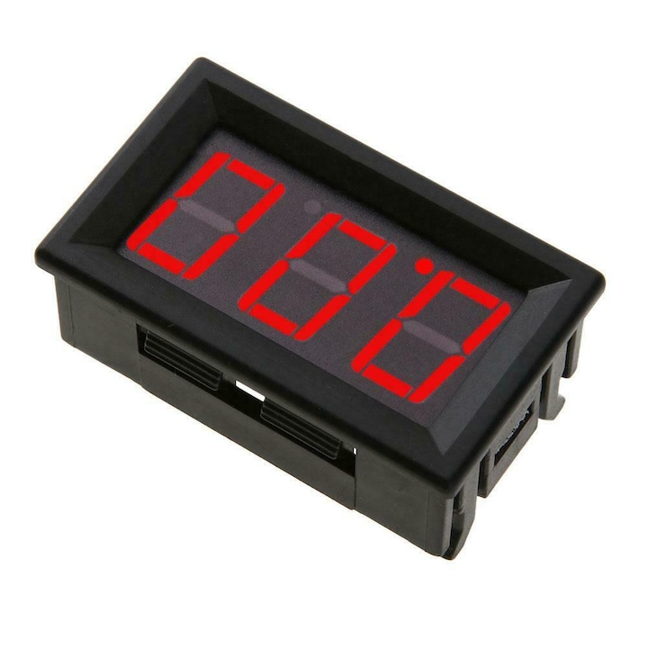 Piros kijelzőpanel voltmérő, műanyag ház, 0-100V 3 vezetékkel OKY4092-Red