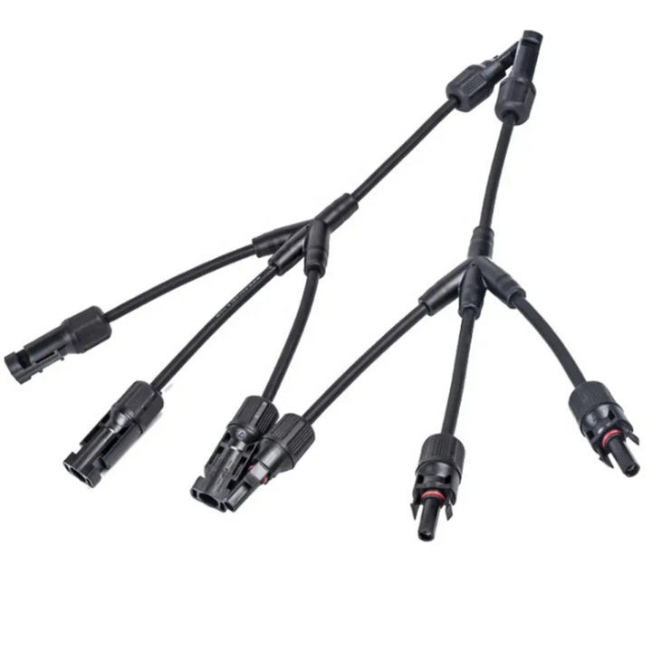 MC4 Y 3 az 1-ben csatlakozó a fotovoltaikus panel párhuzamos összekapcsolásához