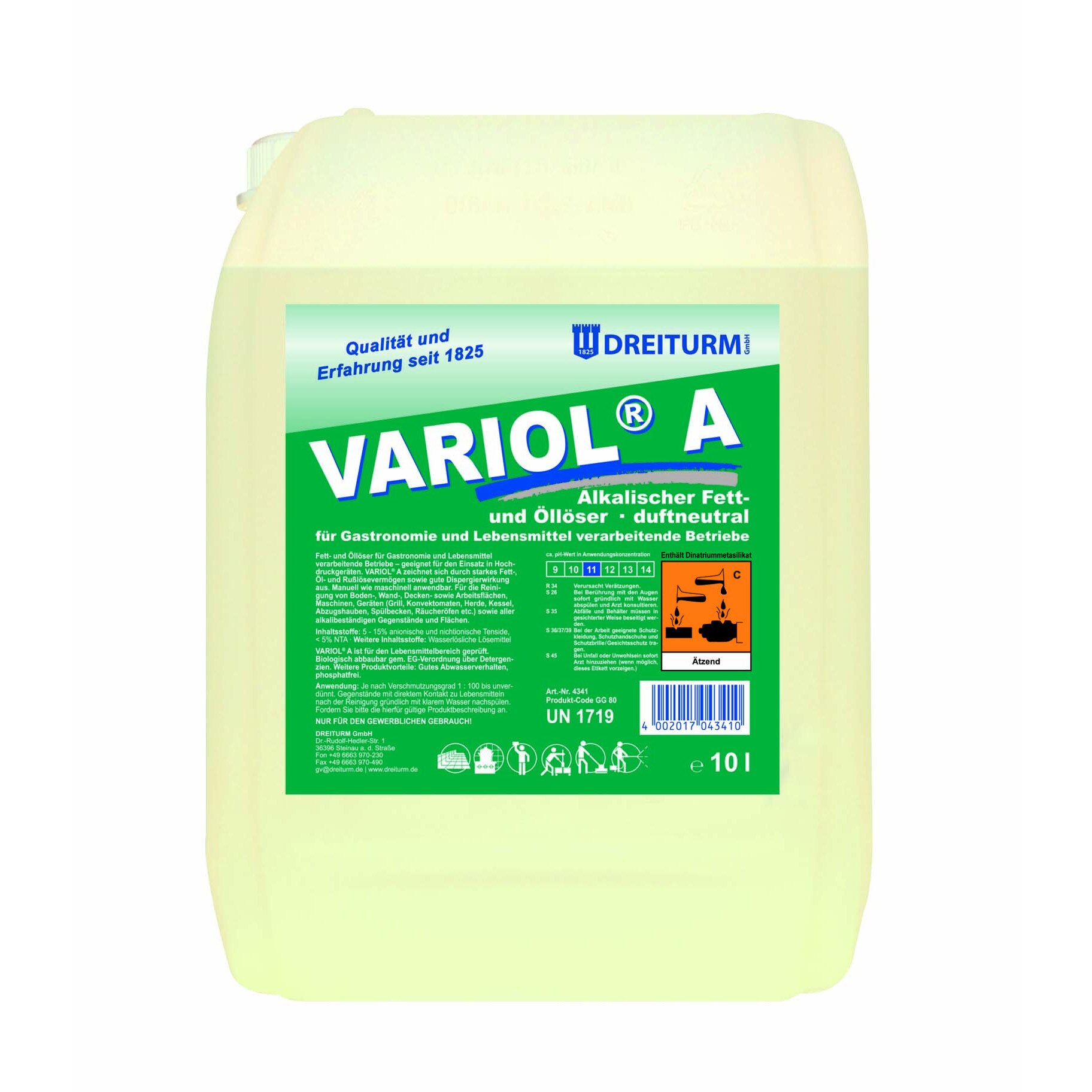 Detergent pentru indepartarea grasimilor, Variol A, 10 L