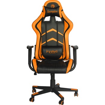Scaun gaming Marvo CH-106 ORANGE Negru/Portocaliu, Piele, Metal Scaun gaming Marvo CH-106 ORANGE Negru/Portocaliu, Piele, Metal