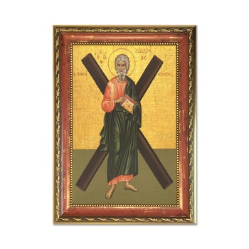 Tablou Decorativ cu Rama tip Icoana Sfantul Andrei cu Crucea, 37 x 52 cm Tablou Decorativ cu Rama tip Icoana Sfantul Andrei cu Crucea, 37 x 52 cm