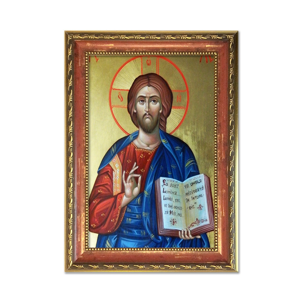 Tablou Decorativ cu Rama tip Icoana Mantuitorul Iisus Hristos, 32 x 47 cm