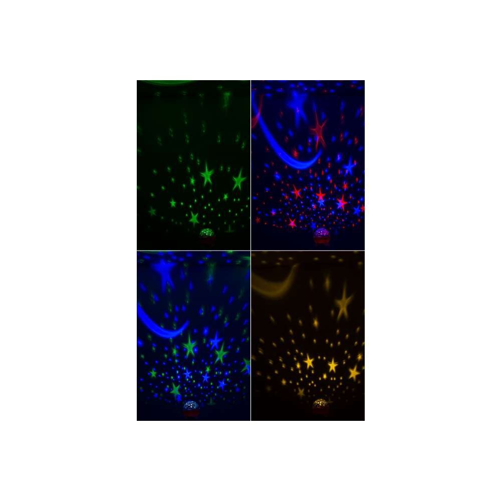 Лед лампа със звезден проектор 2 в 1 с usb порт или батерии лилава ...