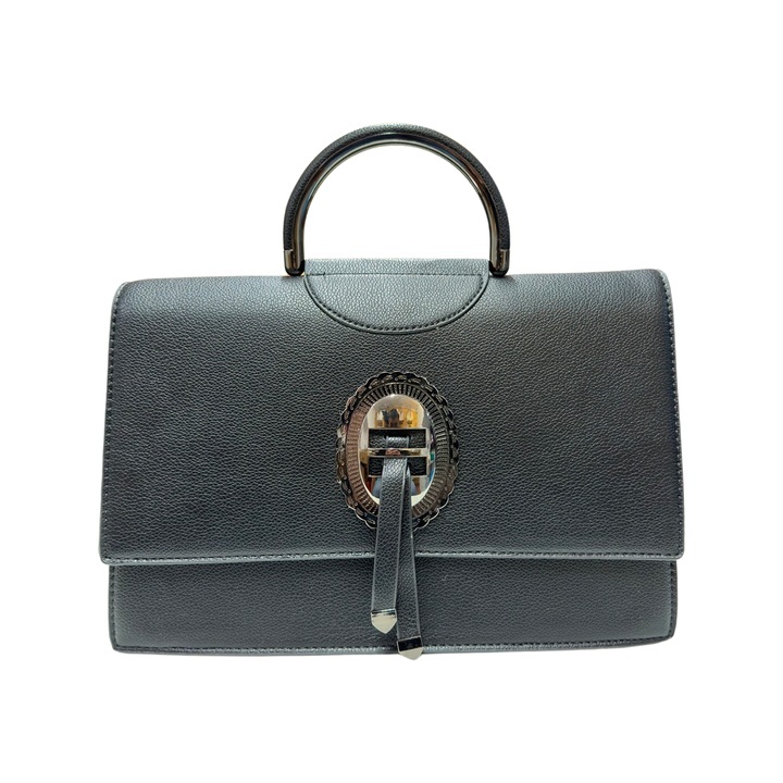 Eco bőr táska, egy fogantyús, irodai, fekete, 31x20x9 cm