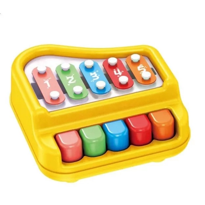Interaktív játék babáknak zongora-xilofon, sárga, Avaleea