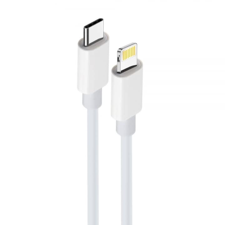 Cablu date Maxlife, MXUC-05, USB-C - tip Lightning 2,0 m 20W, Alb