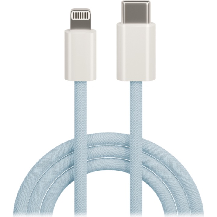 Maxlife adatkábel, MXUC-06, USB-C - Lightning típusú 1,0 m 20W, kék