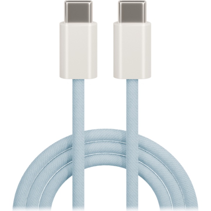Maxlife adatkábel, MXUC-06, USB-C - USB-C 1,0 m 20 W, kék