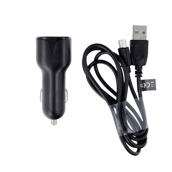 Incarcator auto Maxlife, MXCC-01, 2x USB 2.4A, cablu microUSB, Negru