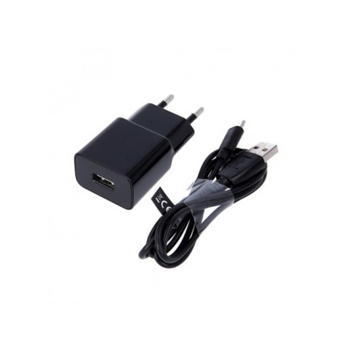 Maxlife hálózati töltő, MXTC-01, 1x USB 2.1A, microUSB kábel, fekete