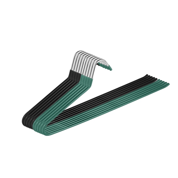Set 10 umerase pentru pantaloni, Inox, 13.8 In, Negru verde inchis