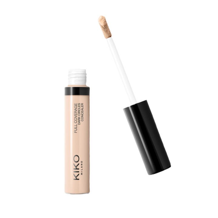 Коректор за пълно покритие на тъмните кръгове KIKO Milano, нюанс 02 Светлобежов, 8 ml