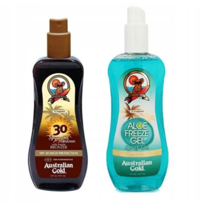 Lotiune plaja si gel calmant cu aloe vera, Australian Gold, SP30, 237ml