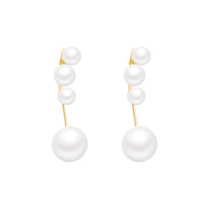 Cercei pentru dama, Pili-Paradise, Aliaj metalic, Auriu/Alb