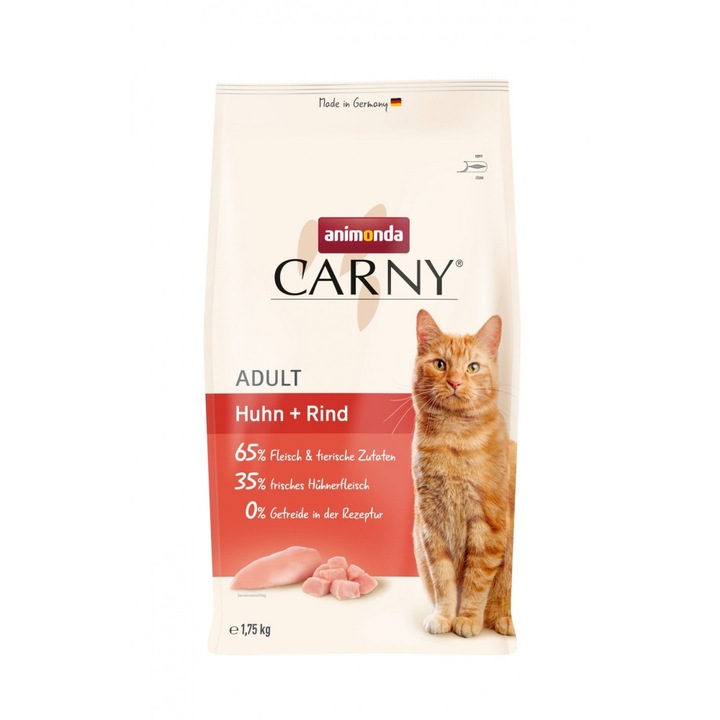 Суха храна за котки, Animonda Carny Adult, пилешко и говеждо, 1,75 кг