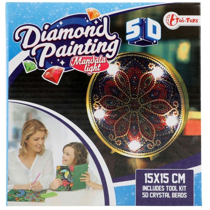 Set de creatie cu diamante lampa mandala, 50 piese