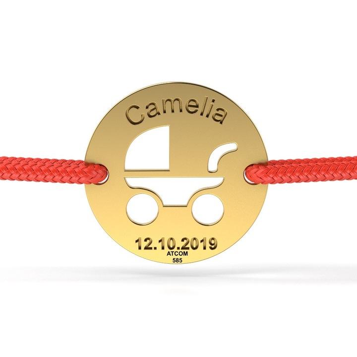 Bratara din aur galben cu snur model Bambino