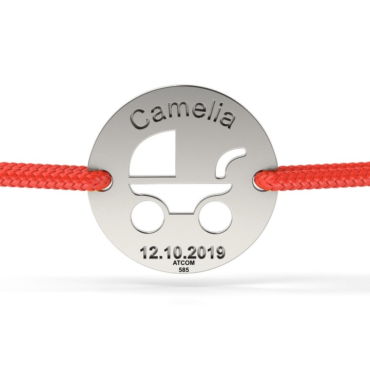 Bratara din aur alb cu snur model Bambino