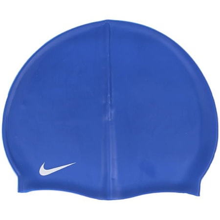 Casca inot Nike Solid Silicone, unisex, albastru