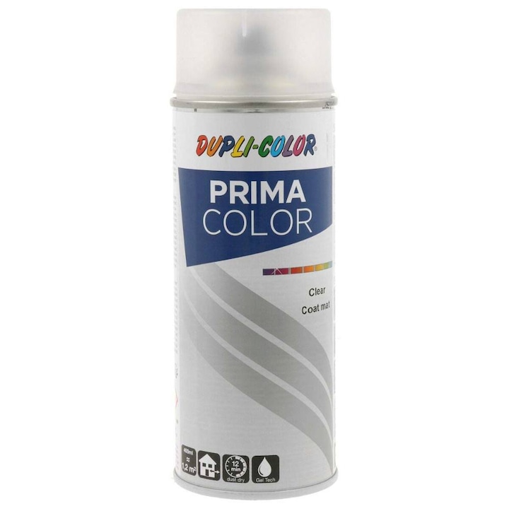 Spray vopsea Duplicolor Prima Lac Transparent Mat, 400 ml, Cod 789113