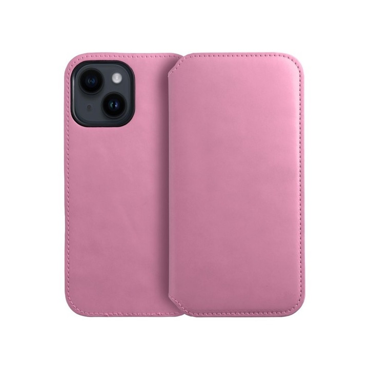 Upzz Dual Pocket Book Flip Case Съвместим с Xiaomi Redmi 12C, Екологична кожа, Розов