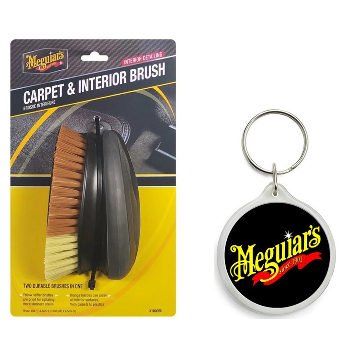 Set de Perie Curatare Mocheta Si Plastic Meguiars All Surface Interior Brush cu Breloc Meguiars